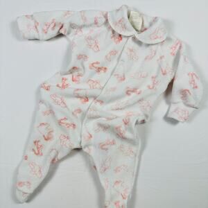 Vintage 1992 Disney Winnie The Pooh Bear & Friends Fleece Footie Pajamas Sz 12mo